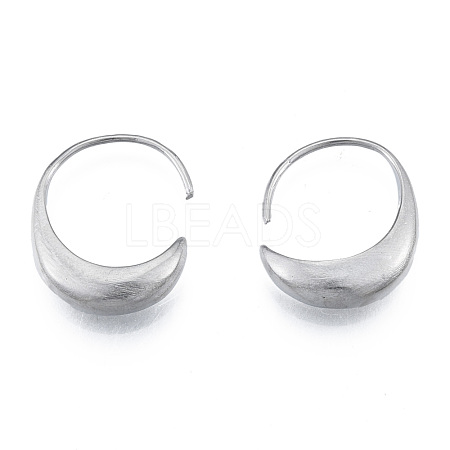 316 Surgical Stainless Steel Oval Hoop Earrings for Men Women EJEW-N052-11-1