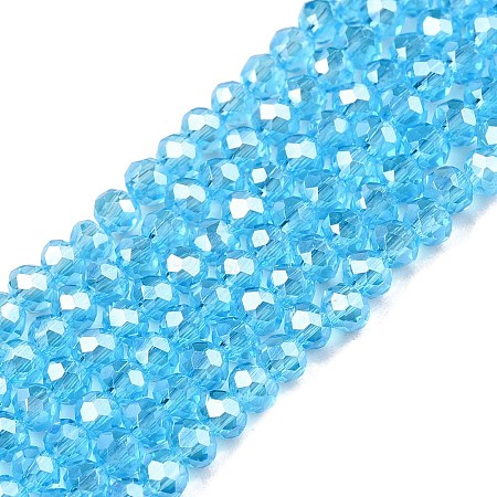 Electroplate Glass Beads Strands EGLA-A044-T2mm-A08-1