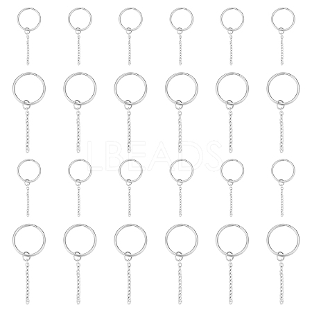 304 Stainless Steel Split Key Ring Clasps STAS-UN0006-33P-1