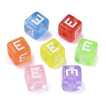 Spray Painted Transparent Acrylic Beads MACR-K365-07E-1