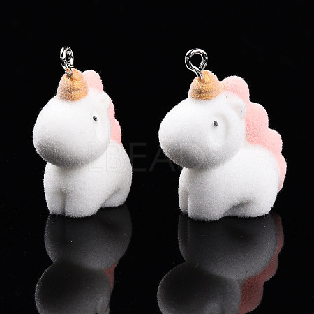 Flocky Anima Resin Pendants with Platinum Iron Loop FIND-S001-13A-1