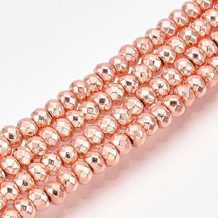 Electroplate Non-magnetic Synthetic Hematite Bead Strands G-Q465-21RG-1