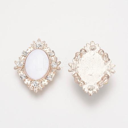 Alloy Rhinestone Flat Back Cabochons RB-S061-B18-1