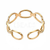 304 Stainless Steel Oval Wrap Open Cuff Ring RJEW-T023-68G-2