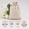 Polycotton(Polyester Cotton) Packing Pouches Drawstring Bags X-ABAG-T004-10x14-01-4