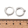 Brass Micro Pave Clear Cubic Zirconia Hoop Earring Findings KK-Z154-04P-3