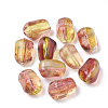 Two Tone Transparent Spray Painted Acrylic Bead X-ACRP-T005-21-1