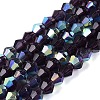 AB Color Plated Transparent Glass Beads Strands GLAA-G127-01-02T-1