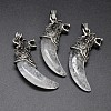 Antique Silver Zinc Alloy Natural Quartz Crystal Big Pendants X-G-F228-63G-FF-1