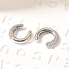 Cubic Zirconia C-Shaped Cuff Earrings EJEW-G295-19P-04-4
