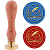 Brass Wax Seal Stamp with Handle AJEW-WH0184-0464-1