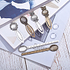 Tibetan Style Bookmark Cabochon Settings and Transparent Oval Glass Cabochons TIBE-SC0001-05-6