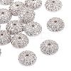 Apetalous Half Round/Dome Brass Micro Pave Cubic Zirconia Bead Caps ZIRC-D062-P-1