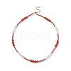 Natural Carnelian Beaded Necklaces for Women NJEW-JN03984-1