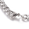 Unisex 304 Stainless Steel Curb Chain/Twisted Chain Bracelets STAS-D0002-40P-2
