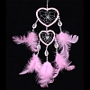 Heart Woven Web/Net with Feather Wall Hanging Decorations PW-WG99519-04-1