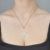 201 Stainless Steel Hollow Snake Pendant Necklace NJEW-OY001-92-2