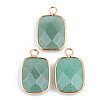 Faceted Natural Green Aventurine Pendants G-S359-179A-1