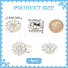 Flower Alloy Rhinestone Cufflinks HJEW-NB00200-2