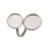 Non-Tarnish 304 Stainless Steel Open Cuff Ring Findings STAS-E124-05M-P-3