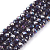Electroplate Glass Beads Strands EGLA-A044-P4mm-B11-1