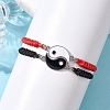 2Pcs 2 Style YinYang Alloy Link Bracelets Set BJEW-JB10175-3