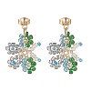 Glass Beaded Butterfly Dangle Stud Earring EJEW-JE05135-4