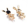 Brass Micro Pave Clear Cubic Zirconia Pendants KK-N232-223-2