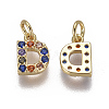 Brass Micro Pave Cubic Zirconia Charms ZIRC-L070-38D-G-2