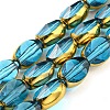 Electroplate Transparent Glass Beads Strands EGLA-G037-03A-HP06-1