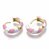 Brass Huggie Hoop Earrings EJEW-S209-04E-4