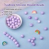 100Pcs Silicone Beads Round Rubber Bead 15MM Loose Spacer Beads for DIY Supplies Jewelry Keychain Making JX466A-2