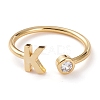 Brass Micro Pave Clear Cubic Zirconia Cuff Rings RJEW-J074-01G-K-1