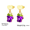 304 Stainless Steel Stud Dangle Earrings WG2FA29-08-1
