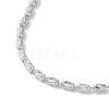 Rhodium Plated 925 Sterling Silver Bead Chains Necklace for Women NJEW-A014-01P-3