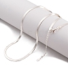 925 Sterling Silver Snake Chain Necklaces NJEW-P300-01A-S-1