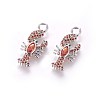 Brass Micro Pave Cubic Zirconia Pendants ZIRC-L075-25-2