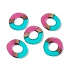 Transparent Resin & Walnut Wood Pendants RESI-M027-01C-4