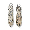 Bullet Natural Dalmatian Jasper Pointed Pendants LS-G-E332-C34-1