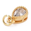 Real 18K Gold Plated Brass Inlaid Cubic Zirconia Charms ZIRC-L100-077G-01-4