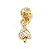 Rack Plating Brass Micro Pave Clear Cubic Zirconia Pendants ZIRC-H125-14-2