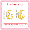 2 Pairs 2 Colors Alloy Rhinestone Stud Earrings EJEW-HY0001-60-2