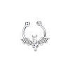 316L Stainless Steel Clear Cubic Zirconia Halloween Bat Clip-on Nose Septum Rings WG4B0C3-04-4