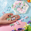 40Pcs 8 Colors Printed Opaque Acrylic Beads MACR-TA0002-65-6
