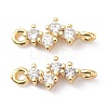 Eco-Friendly Brass Micro Pave Clear Cubic Zirconia Links Connectors ZIRC-C022-03G-1