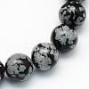 Natural Snowflake Obsidian Round Beads Strands G-S172-10mm-1