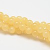 Natural Yellow Jade Bead Strands G-K121-01-4mm-1
