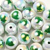 UV Plating Rainbow Iridescent Acrylic Beads OACR-F004-09D-1