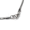 304 Stainless Steel Flat Snake Chain Necklaces for Women NJEW-D058-04P-3
