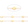 3.28 Feet Handmade CCB Plastic Imitation Pearl Beaded Chains X-CHC-I038-23G-2